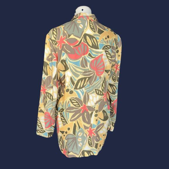 Vintage 80s / 90s St Damien Sport Vibrant Tropical Blazer Medium - Picture 10 of 12